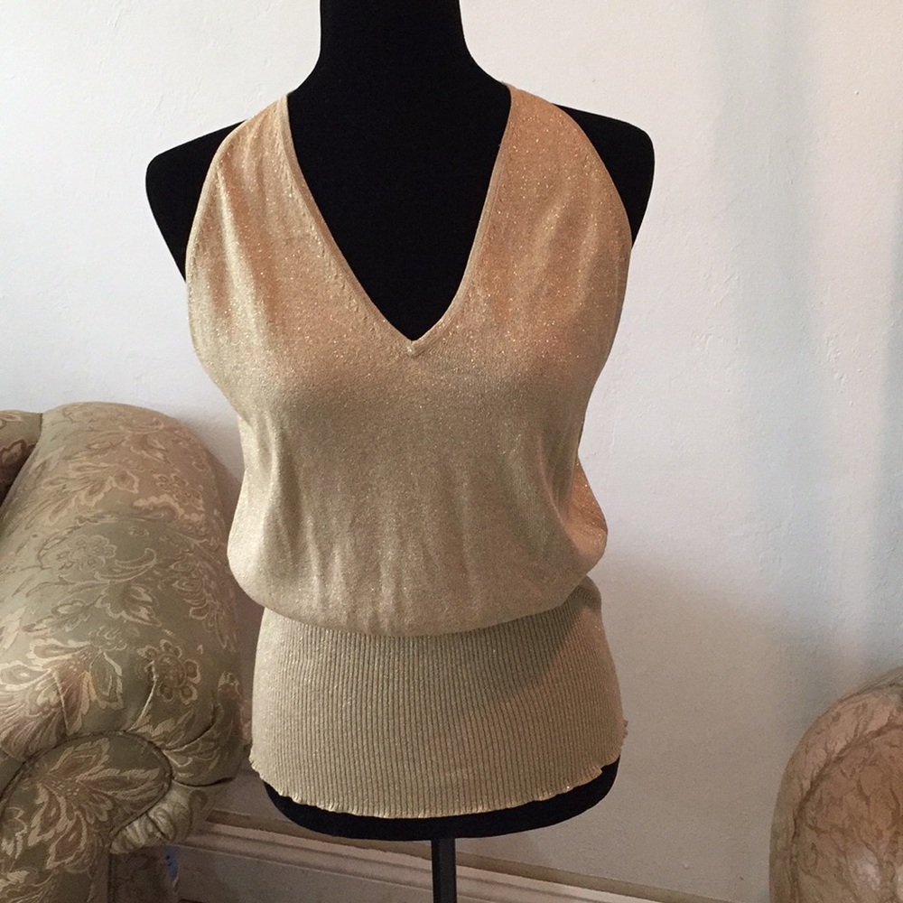NY WD women  gold shimmery top